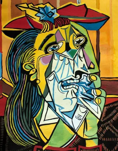 Weeping Woman Cubism Portrait